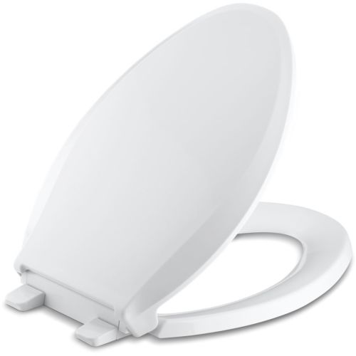 KOHLER Cachet Elongated Closed Front Quiet-Close Toilet Seat in White